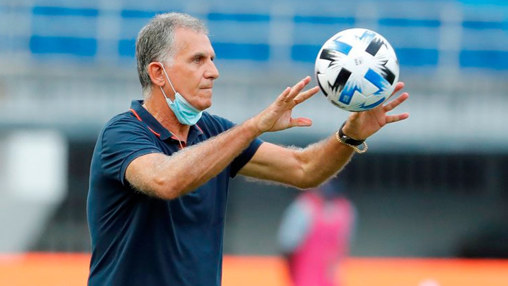 Carlos Queiroz, en un entrenamiento de la Selección de Colombia