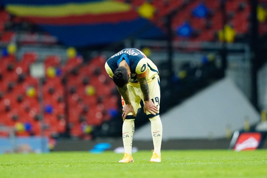 Emanuel Aguilera durante el partido de los Cuartos de Final ante Chivas