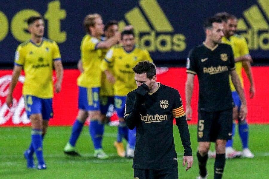 Lionel Messi después de que el Barcelona recibiera gol