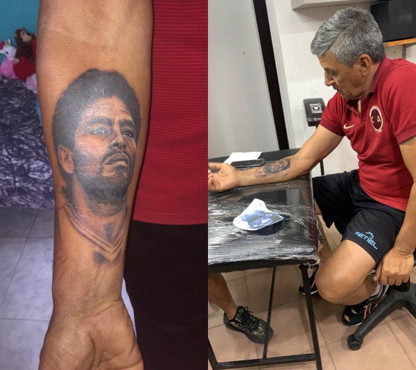 Pedro Monzón y su tatuaje de Diego