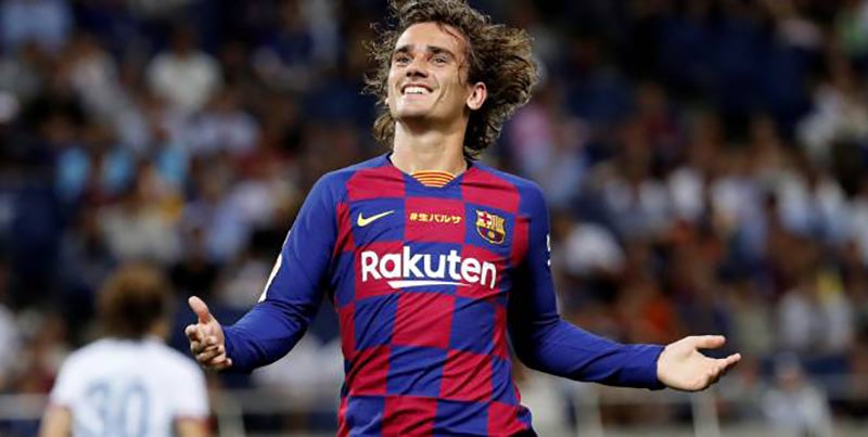 Antoine Griezmman festeja un gol con Barcelona 