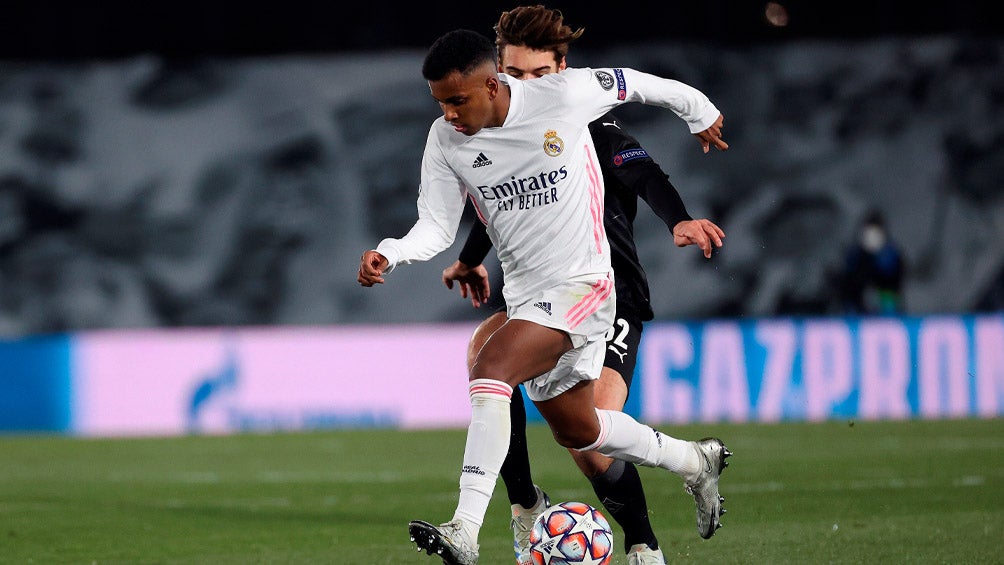 Rodrygo durante el duelo de Champions League 