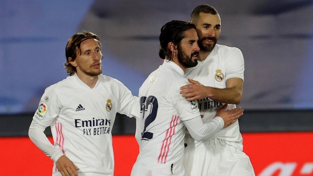 Benzema, Isco y Modric celebran gol ante Athletic