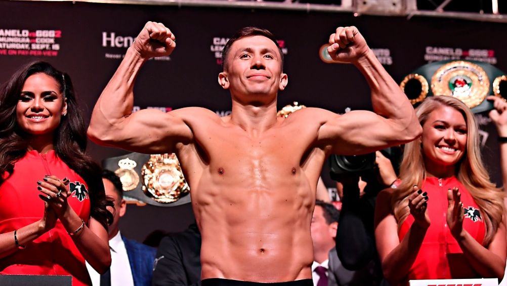 Gennady Golovkin durante un pesaje previo a una pelea