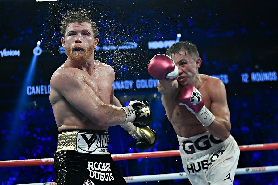 Gennady Golovkin en una pelea en contra de Saúl Álvarez