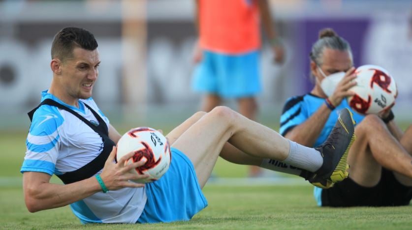 Lucas Maia en un entrenamiento del Cancún FC