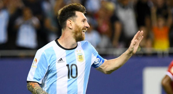 Messi en partido con Argentina