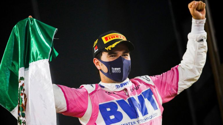 Checo Pérez tras ganar el GP de Sakhir