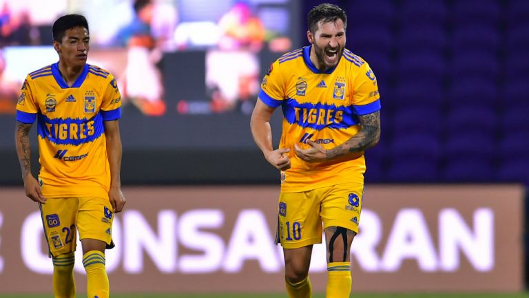 André-Pierre Gignac celebra el gol del título de la Concachampions