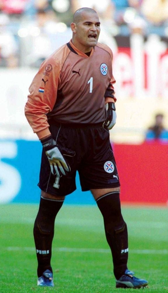 José Luis Chilavert en un partido del Mundial de 2002