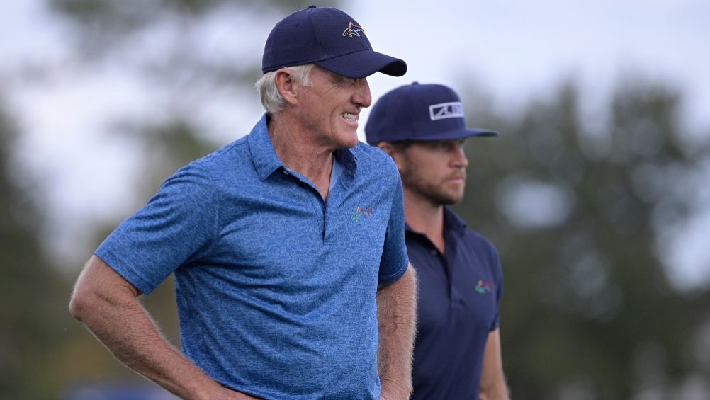 Greg Norman y su hijo en el PNC Championship