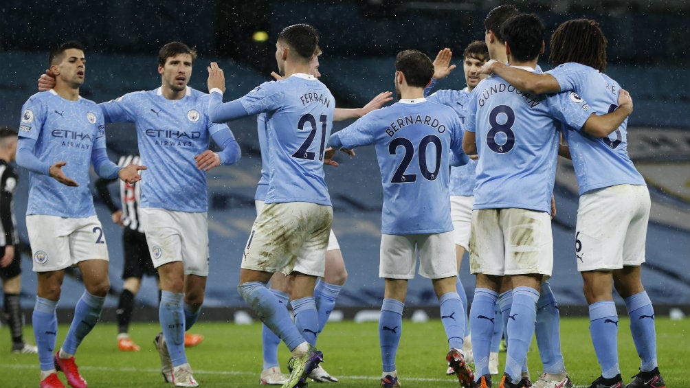 Manchester City en partido de la Premier League