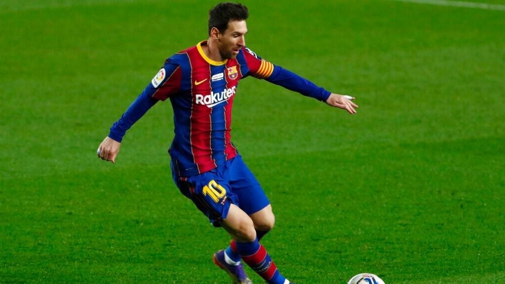 Lionel Messi en el partido del Barcelona 