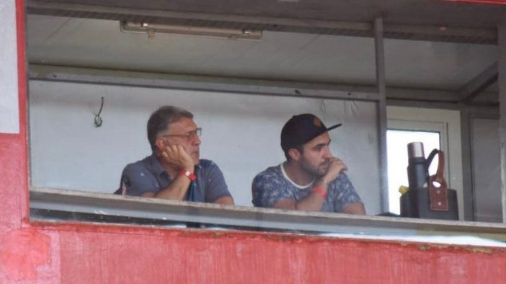 Martino en el estadio de Newells 