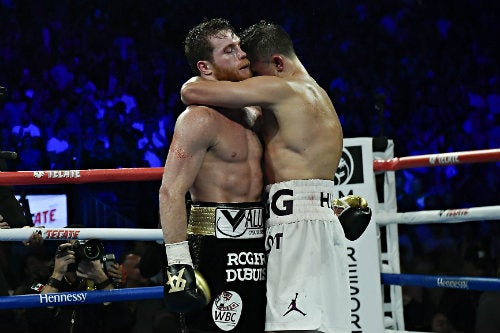 Canelo Álvarez en acción ante Golovkin