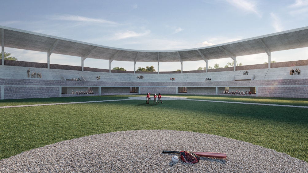 Panorámica de cómo quedaría el Estadio de las Guacamayas de Palenque