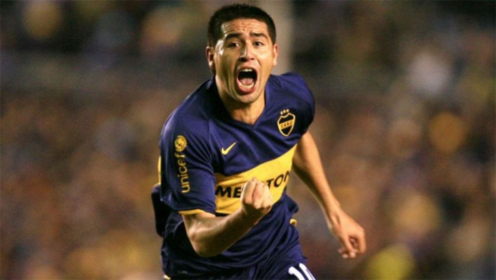 Juan Román Riquelme en festejo con Boca Juniors