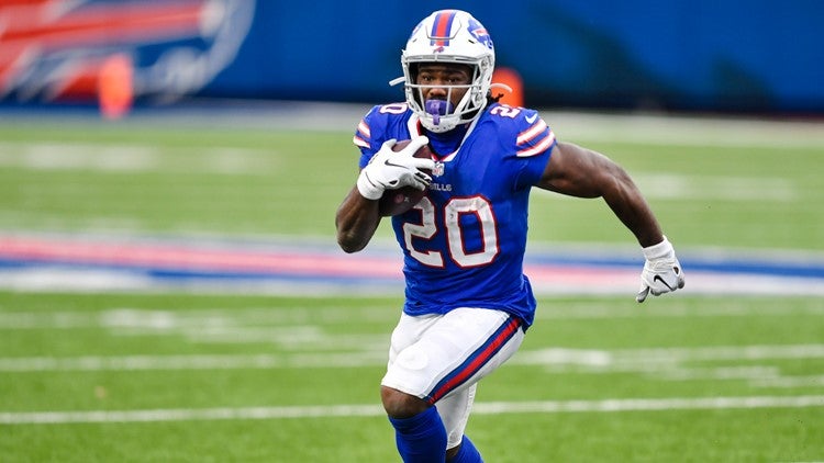 Zack Moss, en un juego de los Bills