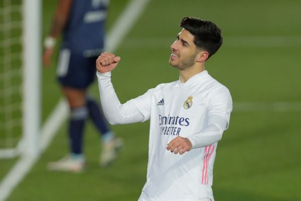 Marco Asensio en festejo con Real Madrid