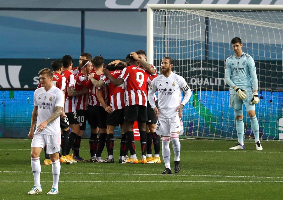 Jugadores del Athletic de Bilbao festejando un gol conseguido