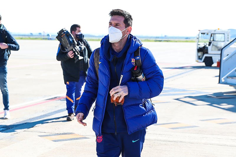 Messi tras un viaje con el Barcelona 