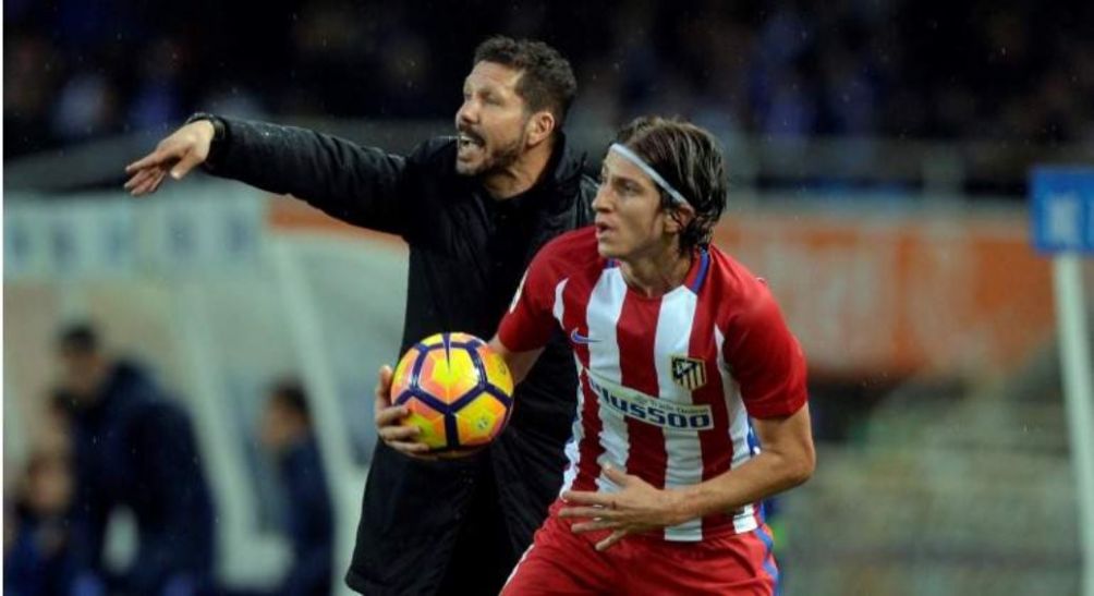 Filipe Luis y Simeone con Atlético de Madrid