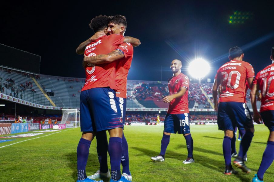 Jugadores de Veracruz en festejo