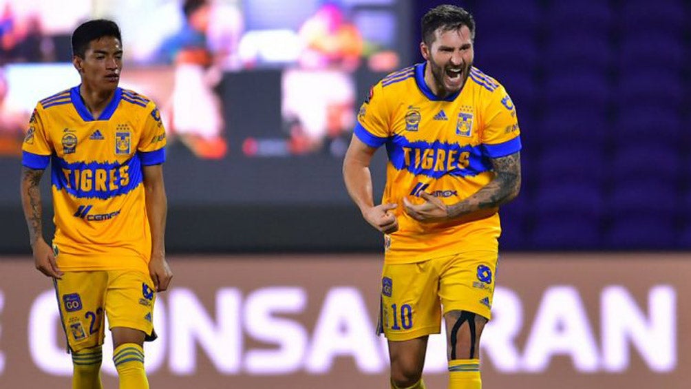 André-Pierre Gignac celebra el gol del título de la Concachampions