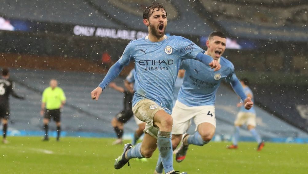 Bernardo Silva festejando su gol conseguido