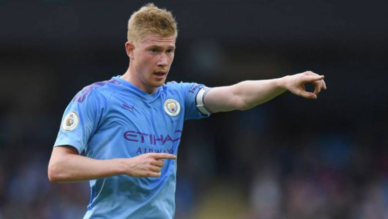 Kevin de Bruyne durante un duelo con el Manchester City 