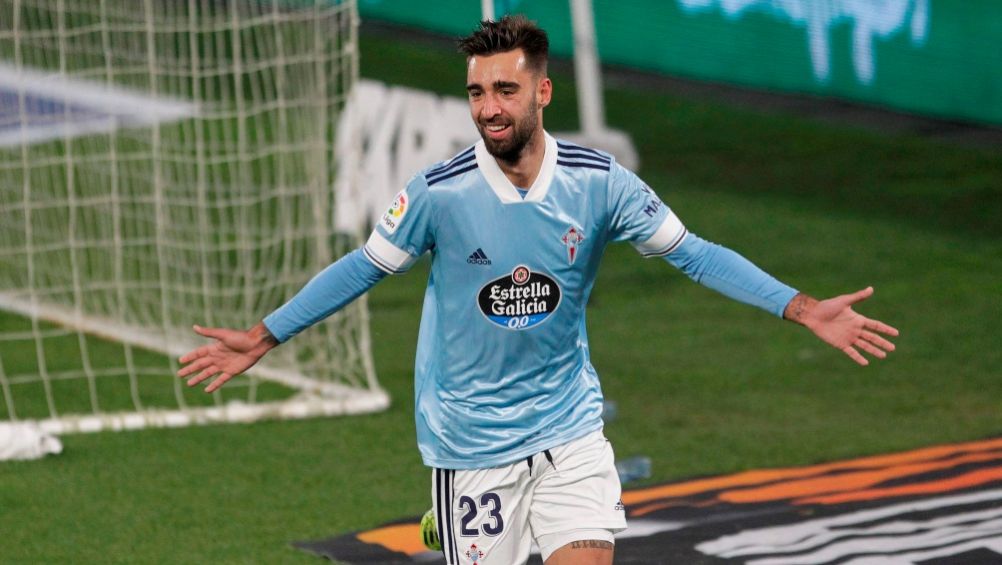 Brais Méndez tras anotar el primer gol del Celta de Vigo