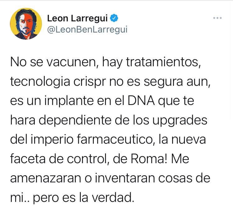 Mensaje eliminado de León Larregui