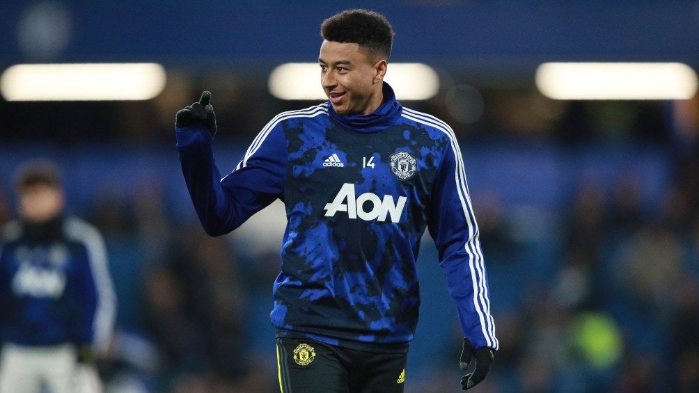  Jesse Lingard previo a un partido con el United