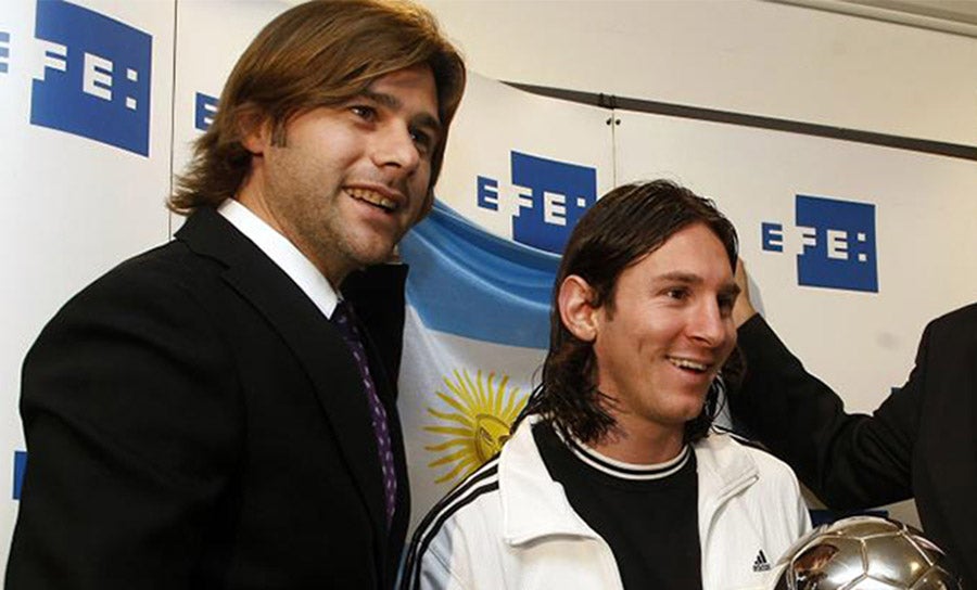 Pochettino y Messi en evento público en 2008