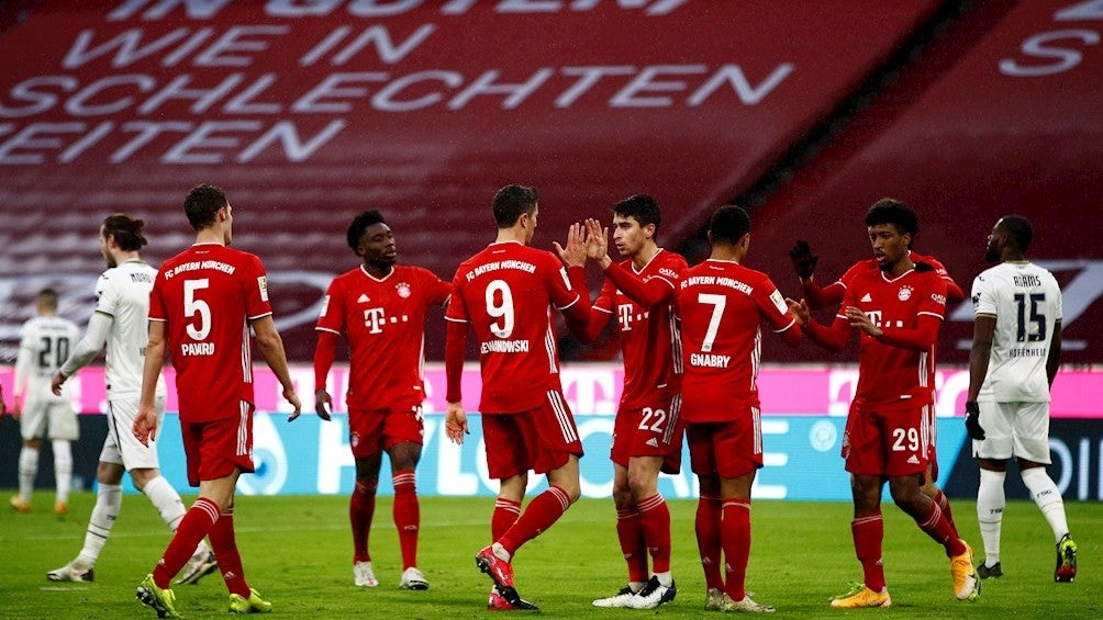 Jugadores del Bayern Munich celebrando un gol