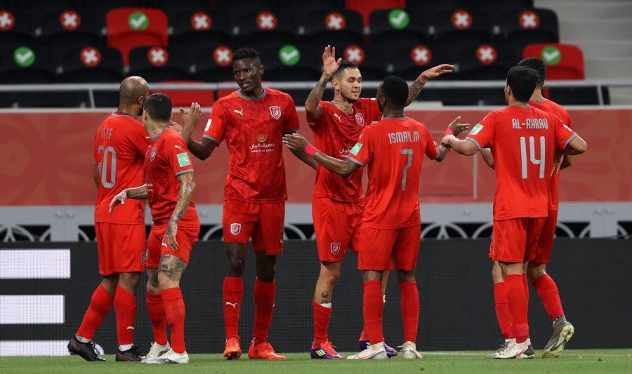 Jugadores del Al Duhail festejando el triunfo sobre el Ulsan