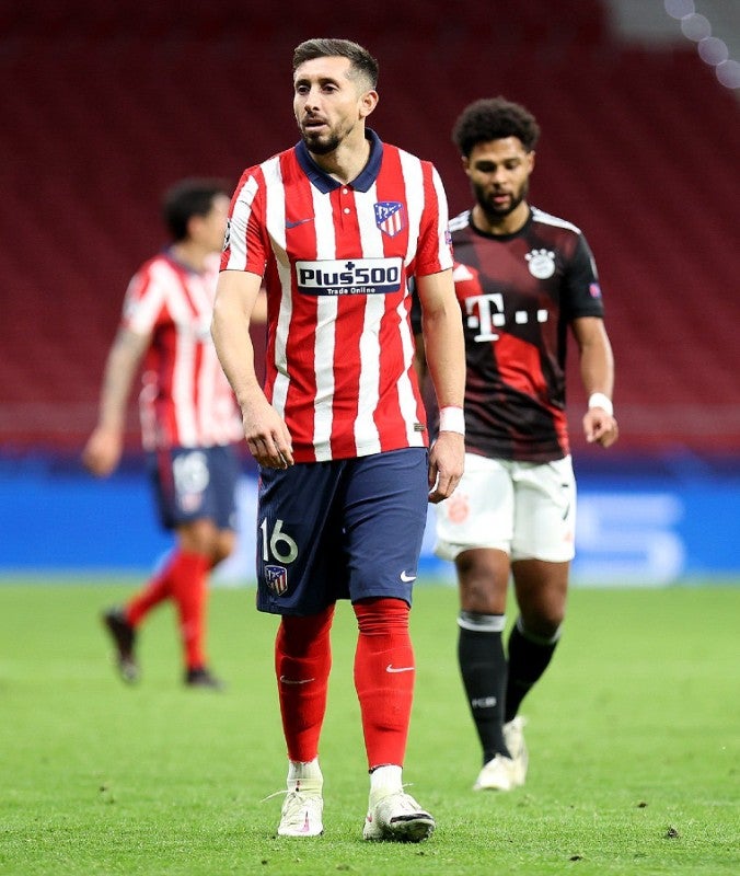 Héctor Herrera durante un partido con Atlético de Madrid