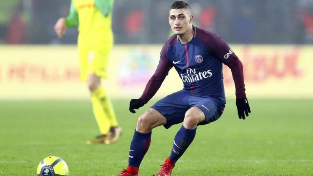 Marco Verratti durante un partido con PSG