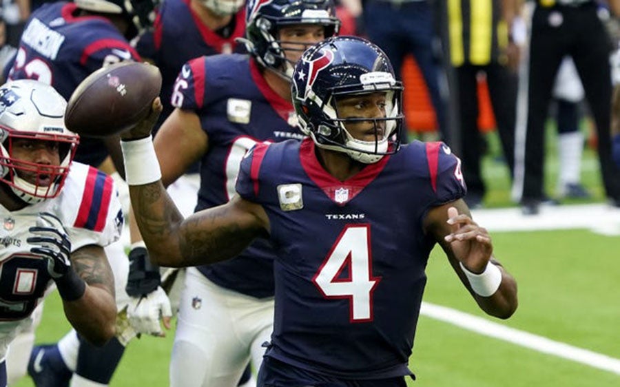 Watson en partido ante New England Patriots