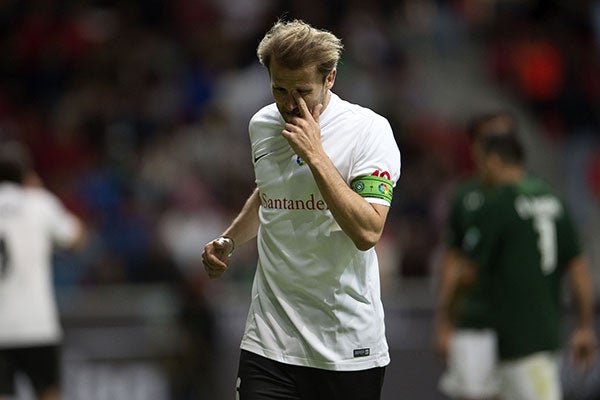 Gaizka Mendieta en un partido de leyendas 