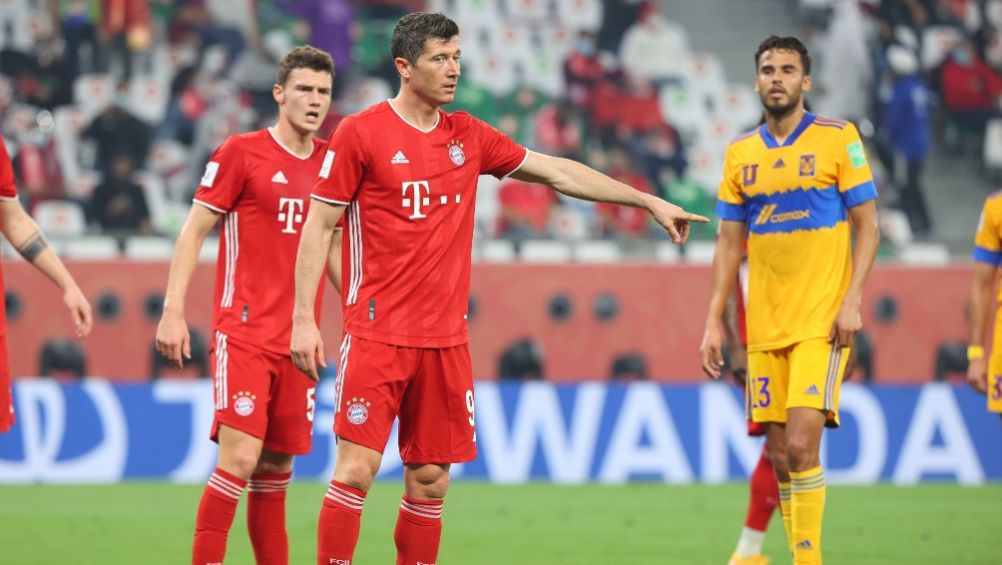 Robert Lewandowski en la Final del Mundial de Clubes ante Tigres