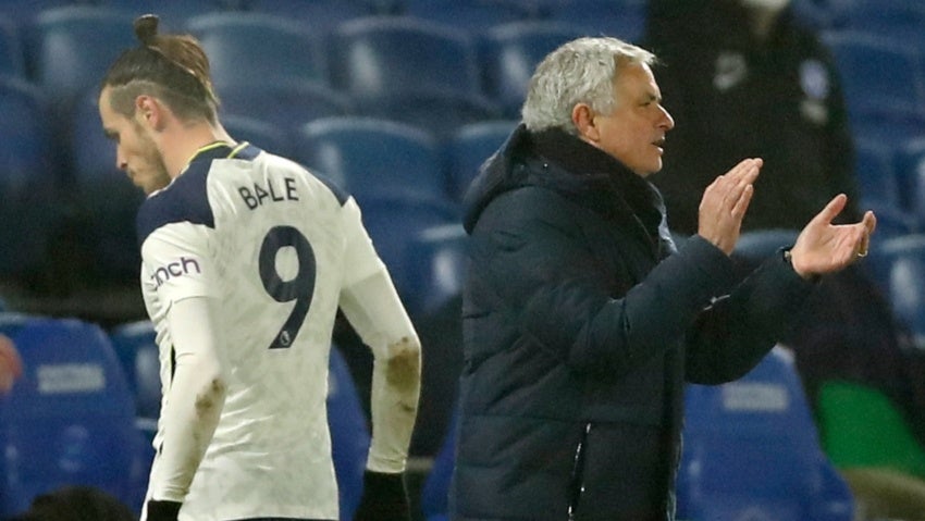 José Mourinho y Gareth Bale en un partido del Tottenham