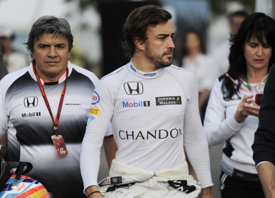 Fernando Alonso en un evento de la Fórmula Uno