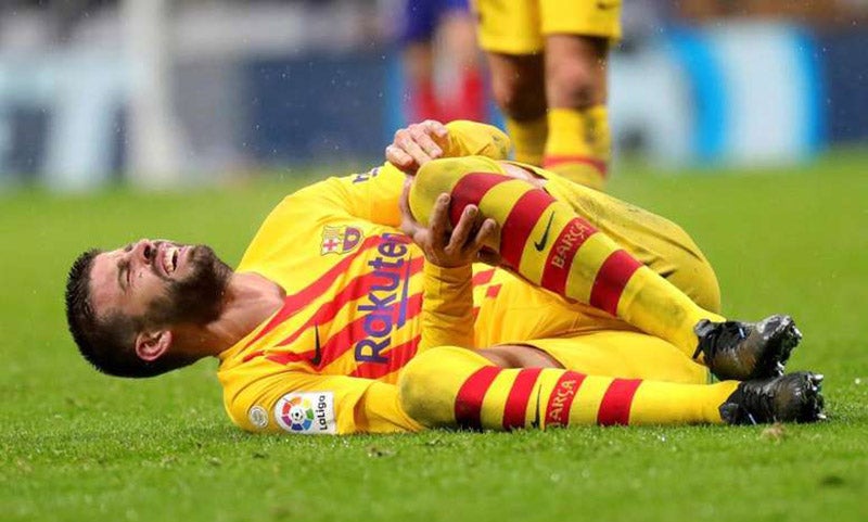 El zaguero español al lesionarse ante el Atlético de Madrid