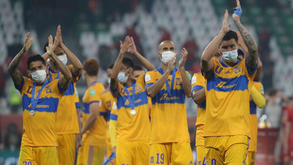 Tigres en festejo de gol