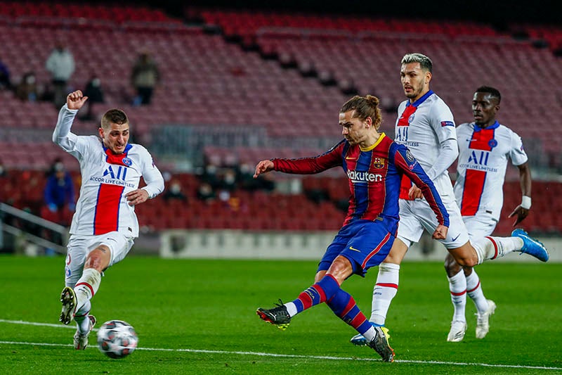 Griezmann durante el duelo ante el PSG