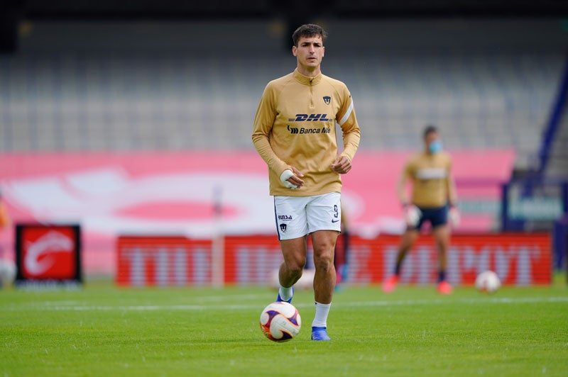 El argentino calentando antes de un partido