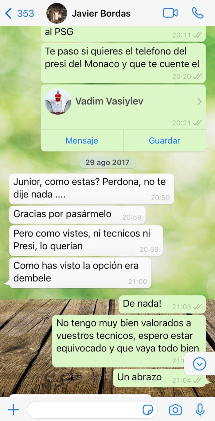 Conversación de Junior con Javier Bordas