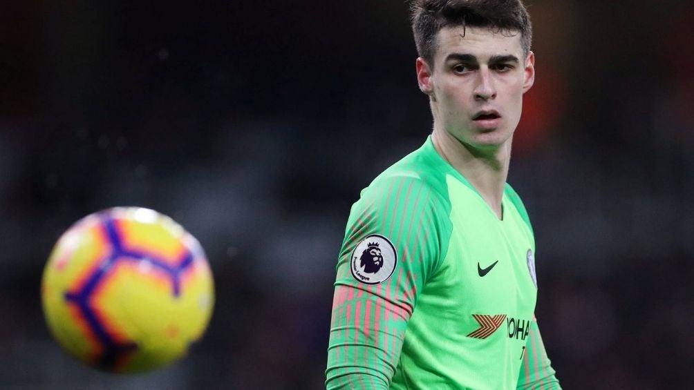 Arrizabalaga en un partido con el Chelsea