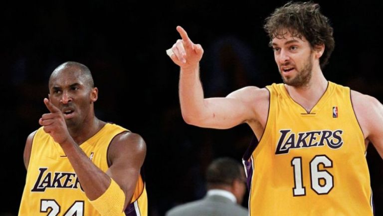 Bryant y Gasol en su paso con los Lakers